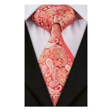 Stropdas rood goud Paisley